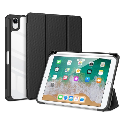 Dux Ducis Toby Armored Flip Smart Case für iPad mini 2021 mit Apple Pencil Holder Schwarz