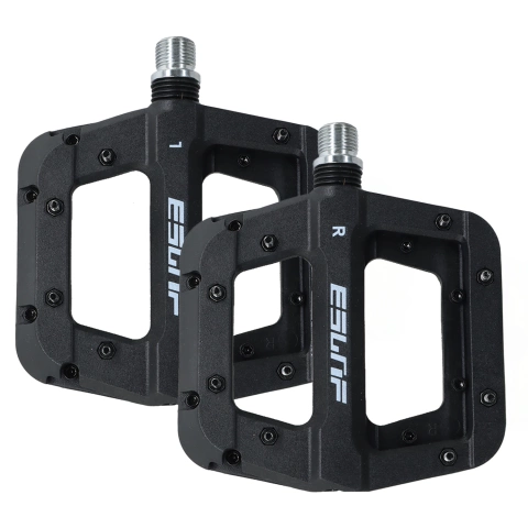Plattform-Fahrradpedale für MTB-Fahrräder, Aluminium 9/16" Schwarzes Aluminium-Set [2 Stk.]