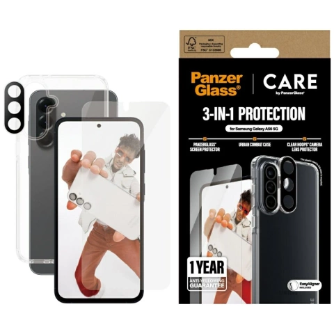 Samsung Galaxy A56 5G CARE von PanzerGlass Flagship 3in1 Schutzkit