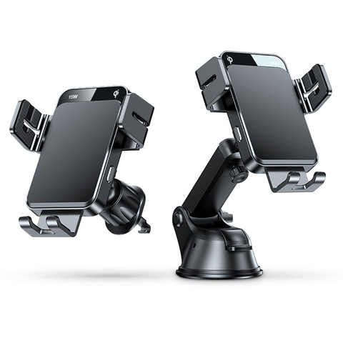 Joyroom JR-ZS219 Autohalterung mit 15 W Qi-Ladegerät für schwarzes Telefon