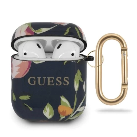 Schutzhülle für Kopfhörer Guess for AirPods cover blue/blue N.3 Flower Collection