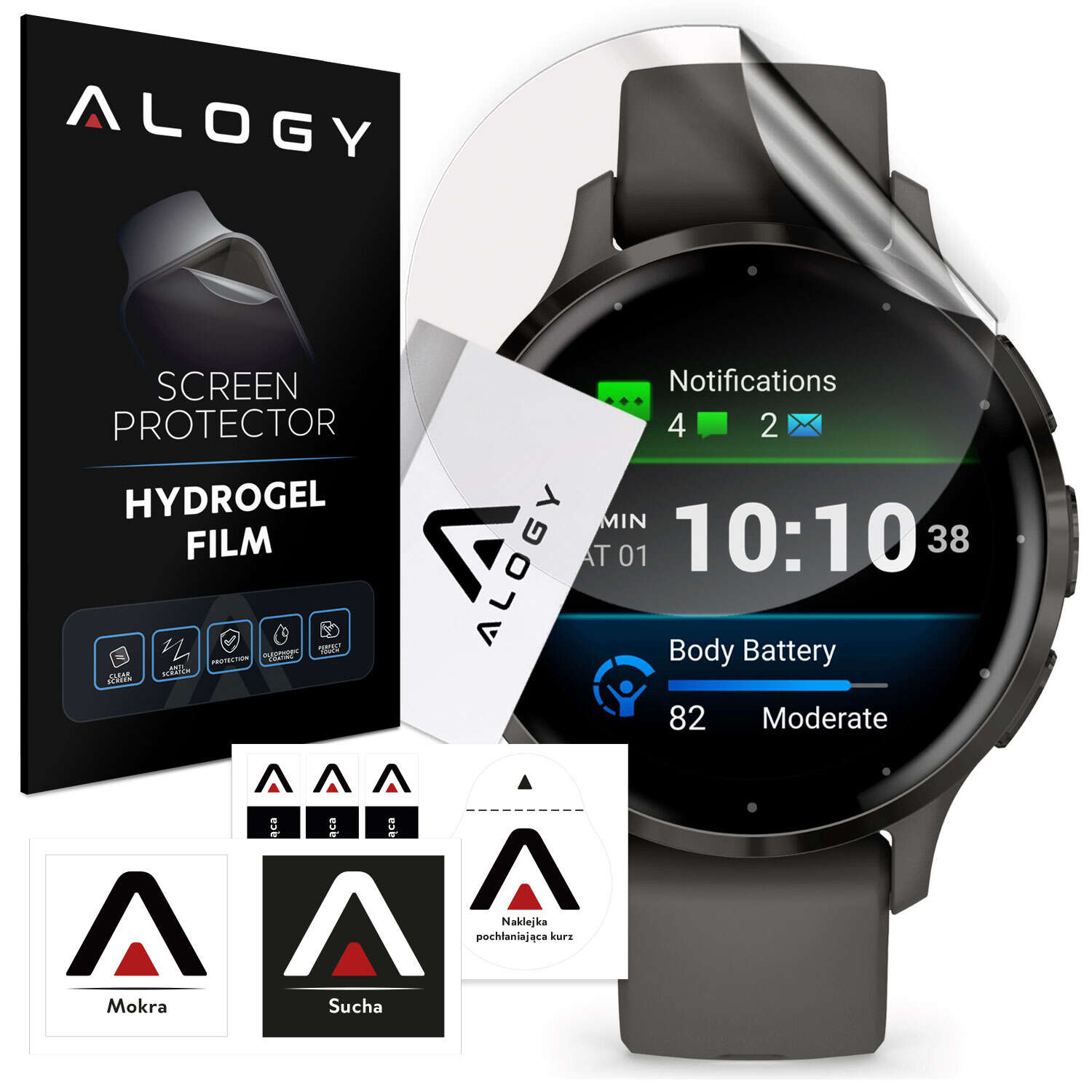 2x Alogy Hydrogel Hydrogel Schutzfolie für Smartwatch für Garmin Venu 3s 41mm