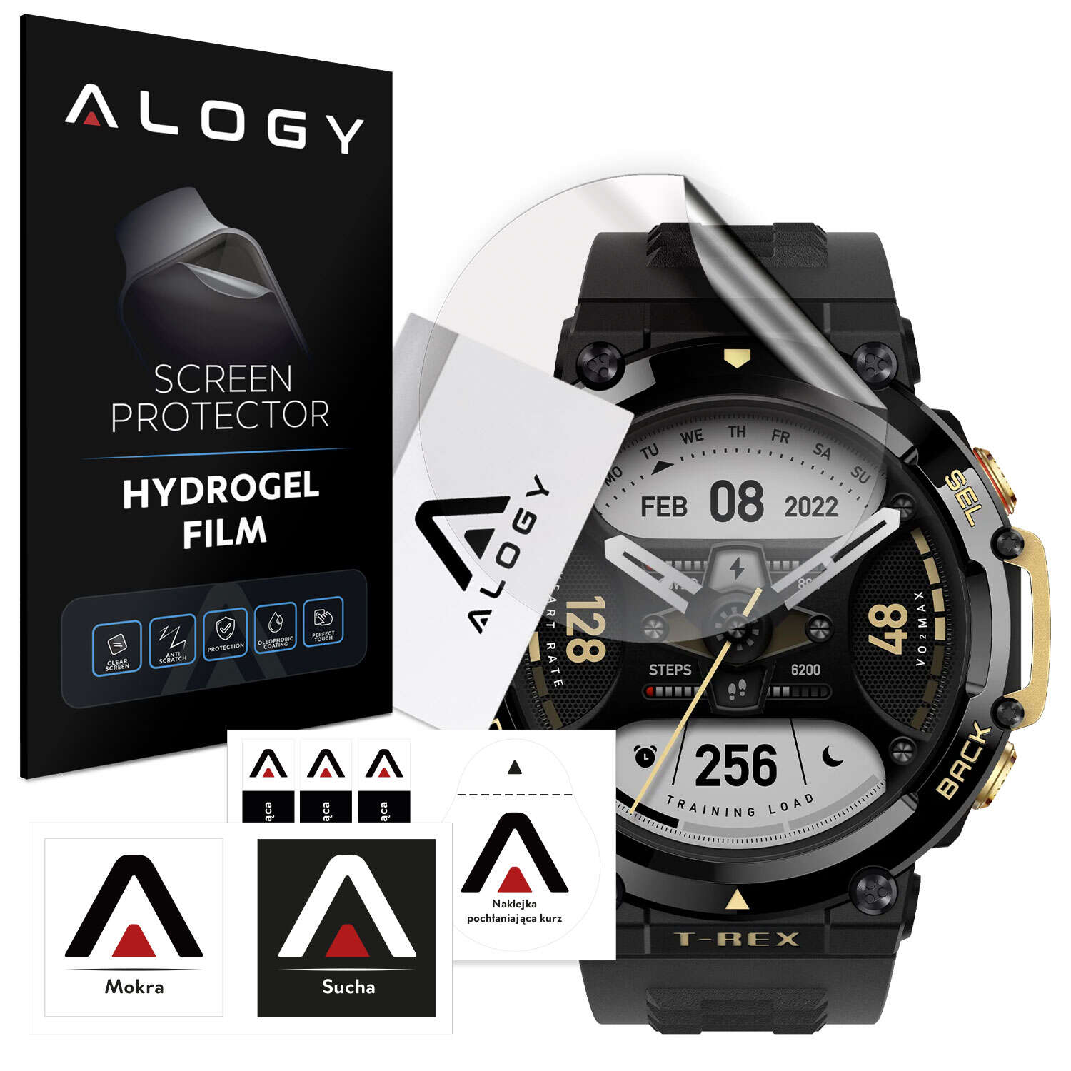 2x Alogy Hydrogel Hydrogel Schutzfolie für Smartwatch für Xiaomi AmazFit T-Rex 2