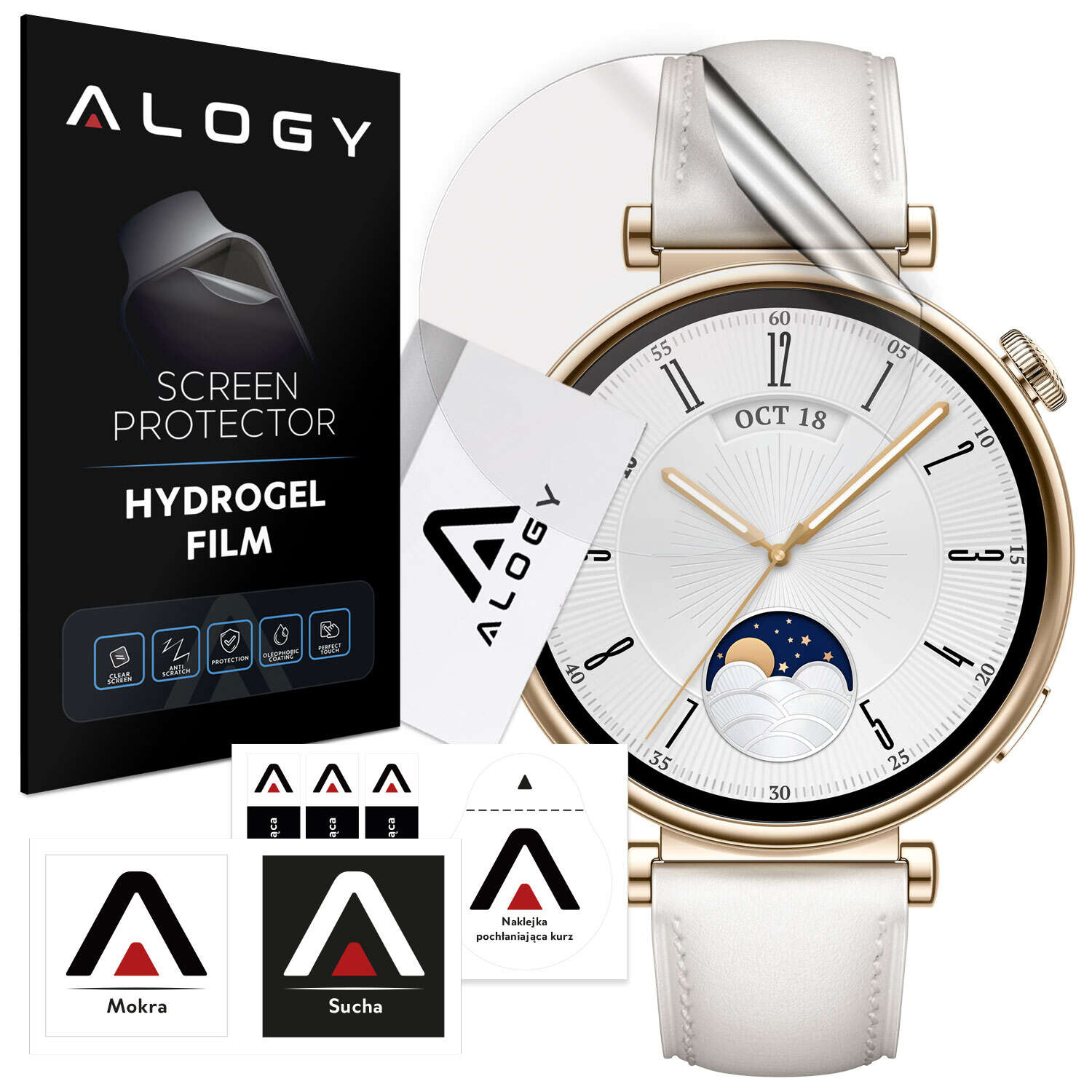 2x Alogy Hydrogel Smartwatch Schutzfolie für Huawei Watch GT 4 41mm