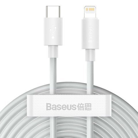 2x Kabel 1,5 m Baseus przewód USB-C Typ C für Lightning PD 20 W Weiß