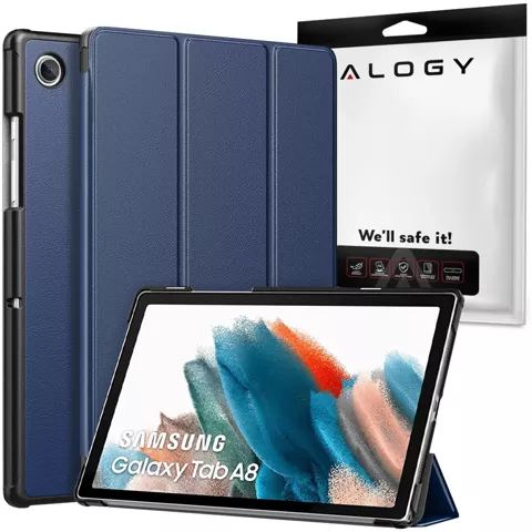 Alogy Book Cover Hülle für Samsung Galaxy Tab A8 2021 SM-X200 / SM-X205 Marineblau