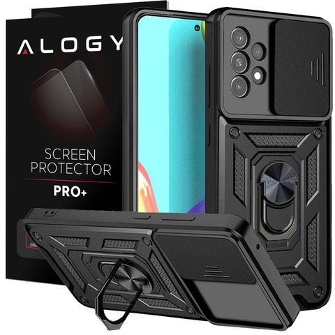 Alogy Camshield Standring Hülle mit Kameraabdeckung für Samsung Galaxy A73 / A73 5G Glass