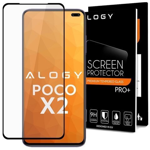 Alogy Glass Full Glue Hülle freundlich für Xiaomi Poco X2 Black