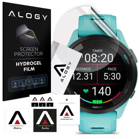 Alogy Hydrogel-Schutzfolie für Garmin Forerunner 265 Smartwatch