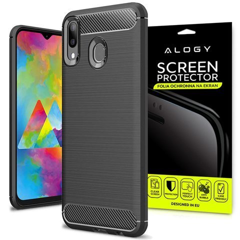 Alogy Rugged Armor Hülle für Samsung Galaxy M20 schwarz Alogy Schutzfolie