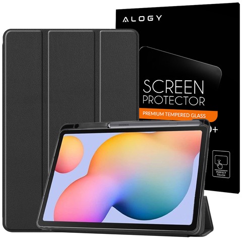 Alogy Smart Case für Galaxy Tab S6 Lite 10.4 P610 / P615 Schwarzes Glas