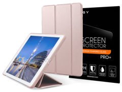 Alogy Smart Case iPad 9.7 2017/2018 Silikon Rosa Glas