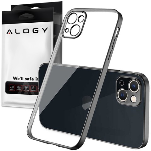 Alogy TPU Luxury Case mit Kameraabdeckung für Apple iPhone 13 Schwarz/Transparent