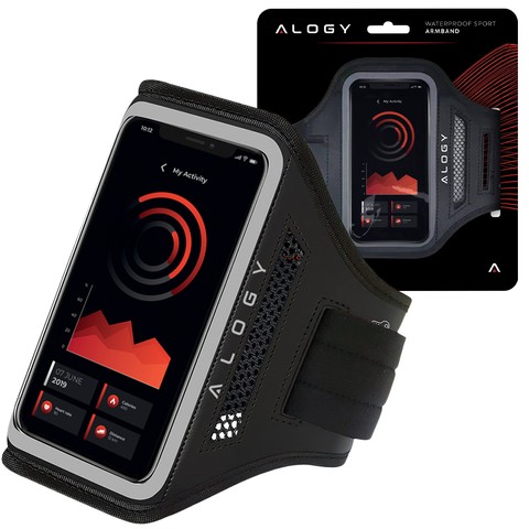 Alogy WaterProof Sport ArmBand Lauftasche, wasserdichtes Armband für Telefon 6,7 Zoll, Schwarz