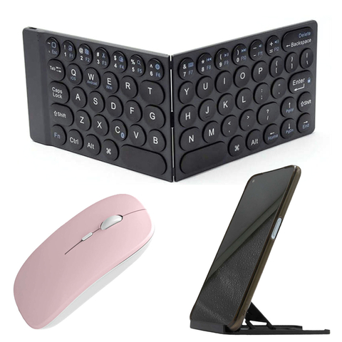 Alogy Wireless Bluetooth Faltbare Tastatur für Win/iOs/Android BT Maus Verstellbarer Ständer