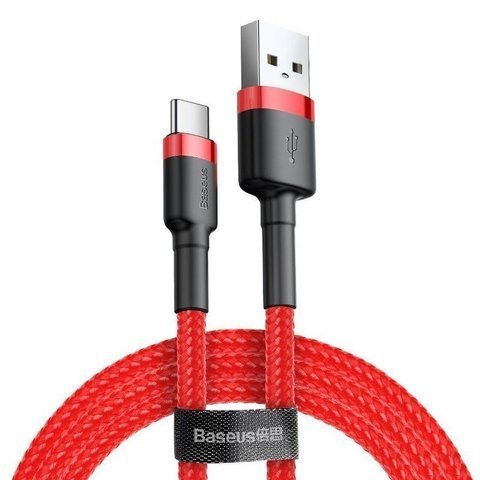 Baseus Cable Cafule USB-C Typ C 2A 3m Rot-Schwarz