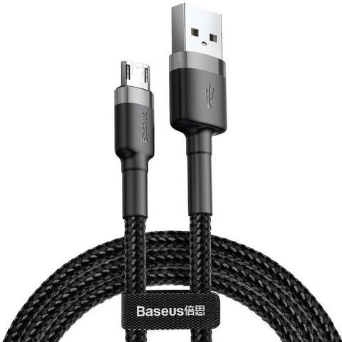 Baseus Cafule 3m Kabel strapazierfähiges Micro USB 2A Nylonkabel Grau