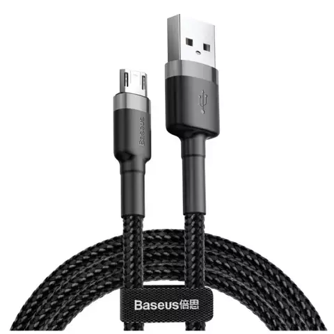 Baseus Cafule Micro-USB 2.4A Nylonkabel 100cm Schwarz/Grau