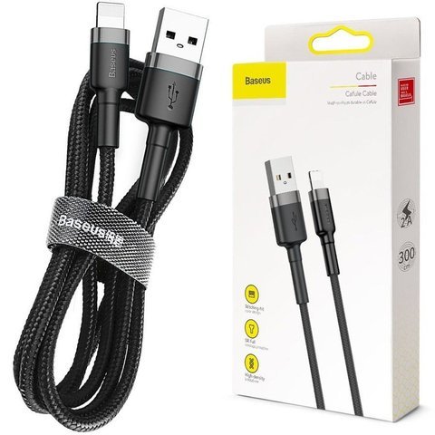 Baseus Cafule USB Lightning Kabel für iPhone iPad iPod 2A 3m Schwarz