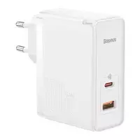 Baseus GaN5 Pro Fast Universal GaN USB Ladegerät Typ C / USB 100W PD3.0, QC4.0, AFC weiß (CCGP090202)