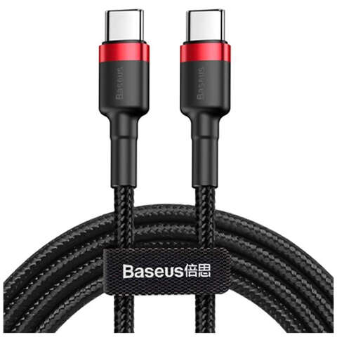 Baseus Kabel Cafule 2x USB-C QC 3A 2m PD rot schwarz