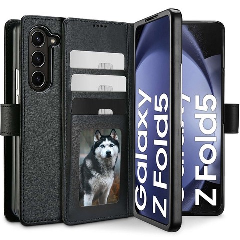 Brieftaschenetui für Samsung Galaxy Z Fold 5 Schwarz