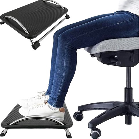 Büro-Fußstütze, Fußstütze, Beine, verstellbar, solide, bequem, Winkelverstellung, für Computer, schwarz