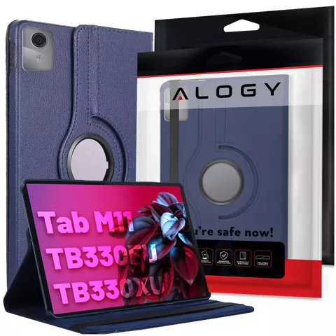 Case 360 ​​​​für Lenovo Tab M11 10,95 Zoll TB330FU / TB330XU / TB331FC Drehbares Cover Tablet Flip Cover Case Alogy Marineblau