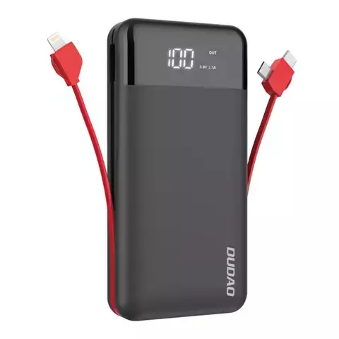 Dudao K1Pro Powerbank 20000mAh mit integrierten Kabeln schwarz (K1Pro-black)