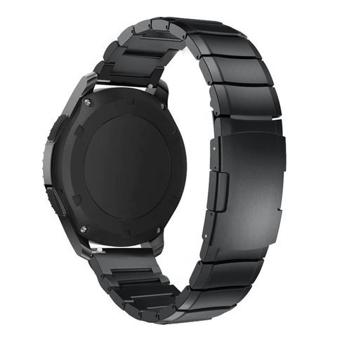 Einfaches Armband aus Stahl Alogy Armband aus Edelstahl für 20 mm Smartwatch Schwarz