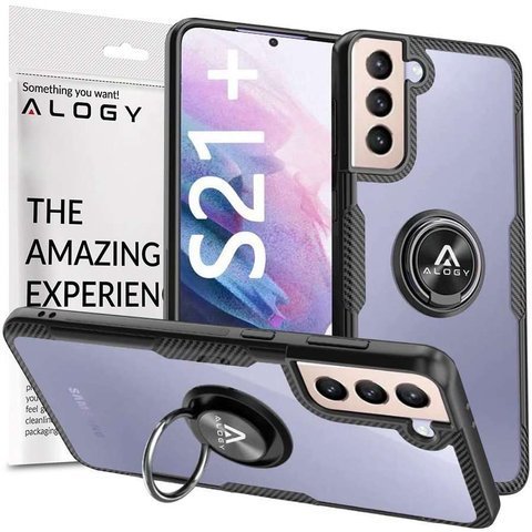 Etui Alogy Ring Holder Clear Armor für Samsung Galaxy S21 Plus schwarz