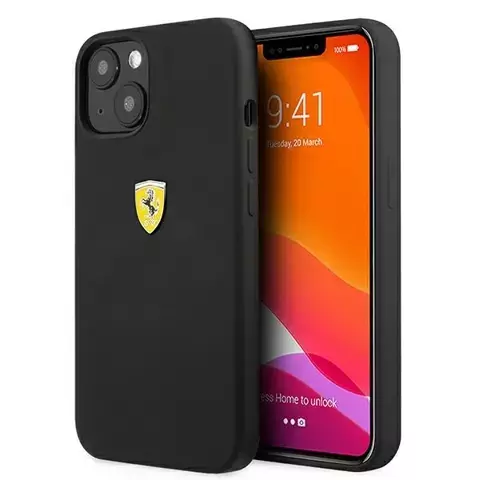 Ferrari iPhone 13 6.1" Hülle schwarz/schwarz Hardcase Silikon