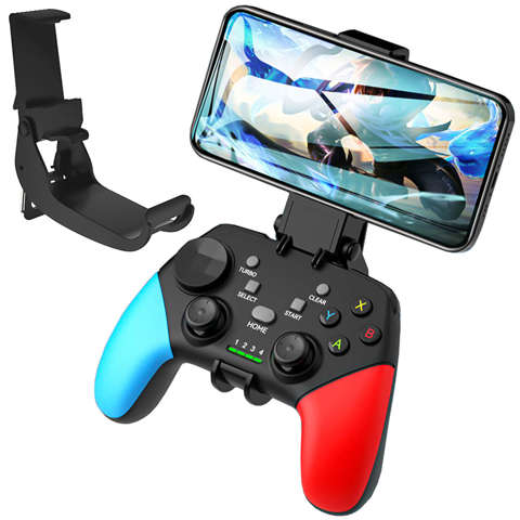 Gamepad Pad Wireless Bluetooth Alogy Game Controller Telefonhalter Android iOS PS3 PS4 PC TV Nintendo Switch Joystick Schwarz