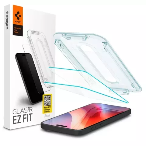 Gehärtetes Glas Spigen Glas.Tr „Ez Fit“ 2er-Pack für iPhone 16 Pro Klar