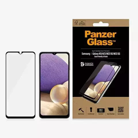 Glas PanzerGlass E2E Regular für Samsung A12/A23/ M23 56/M33 5G Case Friendly schwarz/schwarz