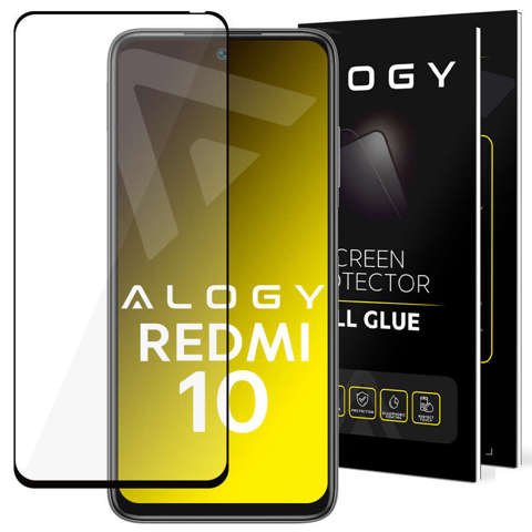 Glas für Xiaomi Redmi 10 Alogy Full Glue Case Friendly Schwarz