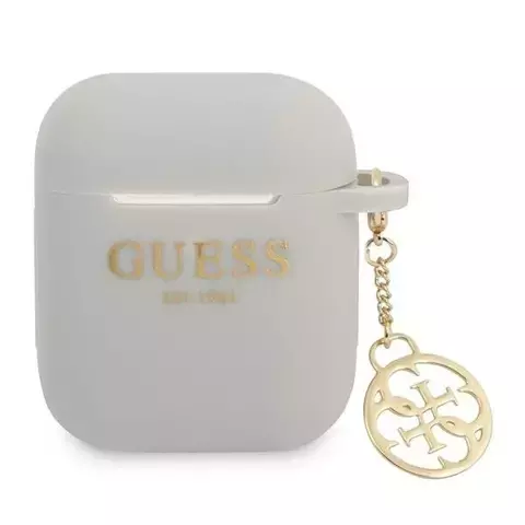 Guess GUA2LSC4EG AirPods Cover Szary/Grey Silicone Charm 4G Collection