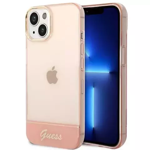 Guess GUHCP14MHGCOP Hülle für Apple iPhone 14 Plus 6.7" pink/pink Hardcase Durchscheinend