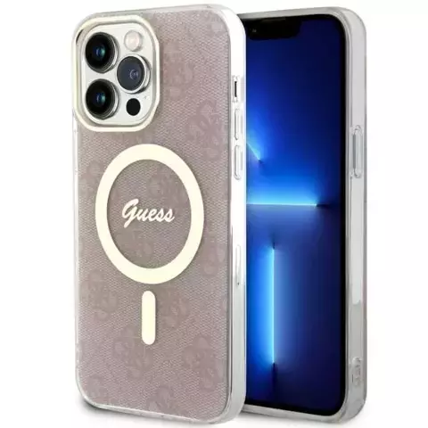 Guess GUHMP14XH4STP Handyhülle für Apple iPhone 14 Pro Max 6,7" rosa/rosa Hardcase 4G MagSafe