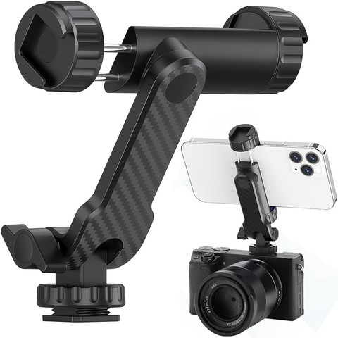 Handy-Adapterhalter für Kamerastativ, Kamera, 1/4-Gewinde, universal, drehbar, Selfie, Schwarz
