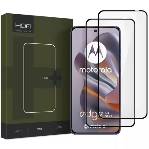 Hofi Glass Pro 2er-Pack gehärtetes Glas für Motorola Edge 50 Neo Schwarz