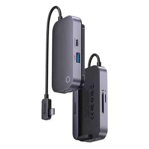 Hub 6in1 Baseus PadJoy-Serie USB-C für USB 3.0 HDMI USB-C PD-Buchse 3,5 mm SD/TF (szary)