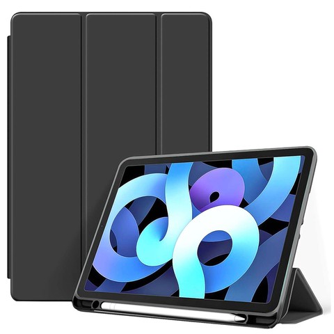 Hülle für Apple iPad 10.2 9 Gen 8/7 2021/2020/2019 Smart Pencil Case Alogy TPU Tablet Cover Schwarz