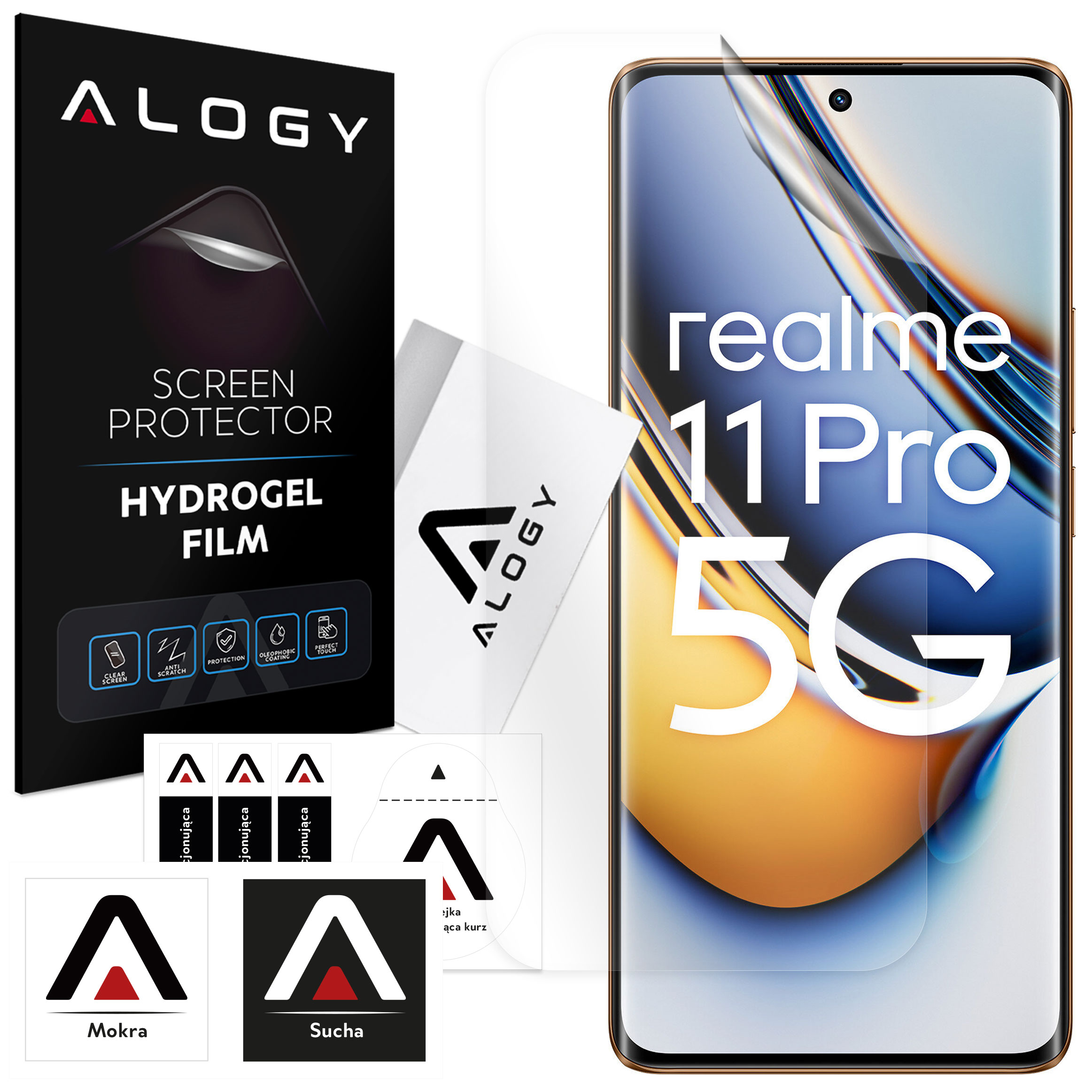 Hydrogel-Folie für Realme 11 Pro 5G/ 11 Pro Plus 5G Handy-Displayschutz Alogy Hydrogel-Folie