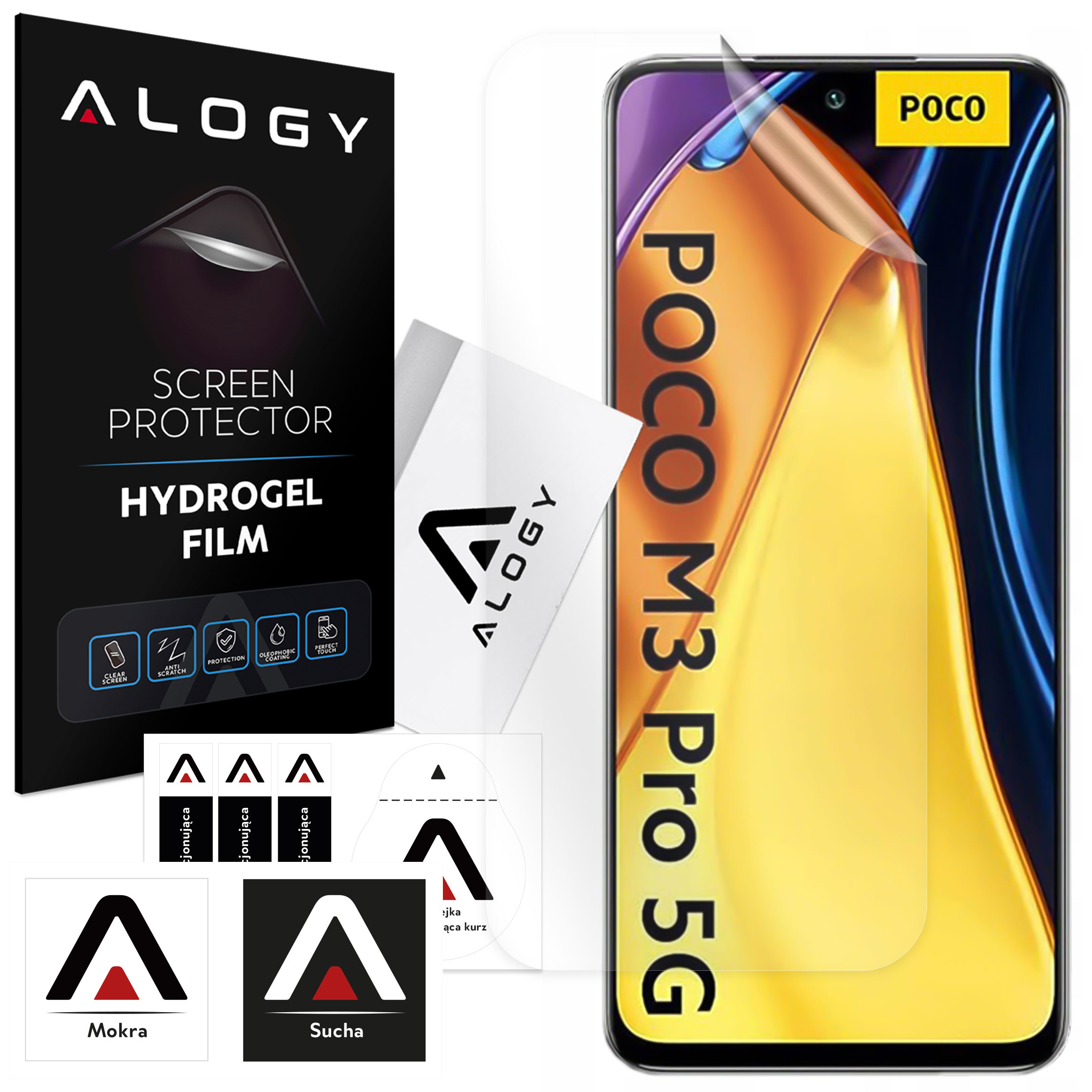 Hydrogel-Folie für Xiaomi Poco M3 Pro/ M3 Pro 5G Handy-Displayschutz Alogy Hydrogel-Folie
