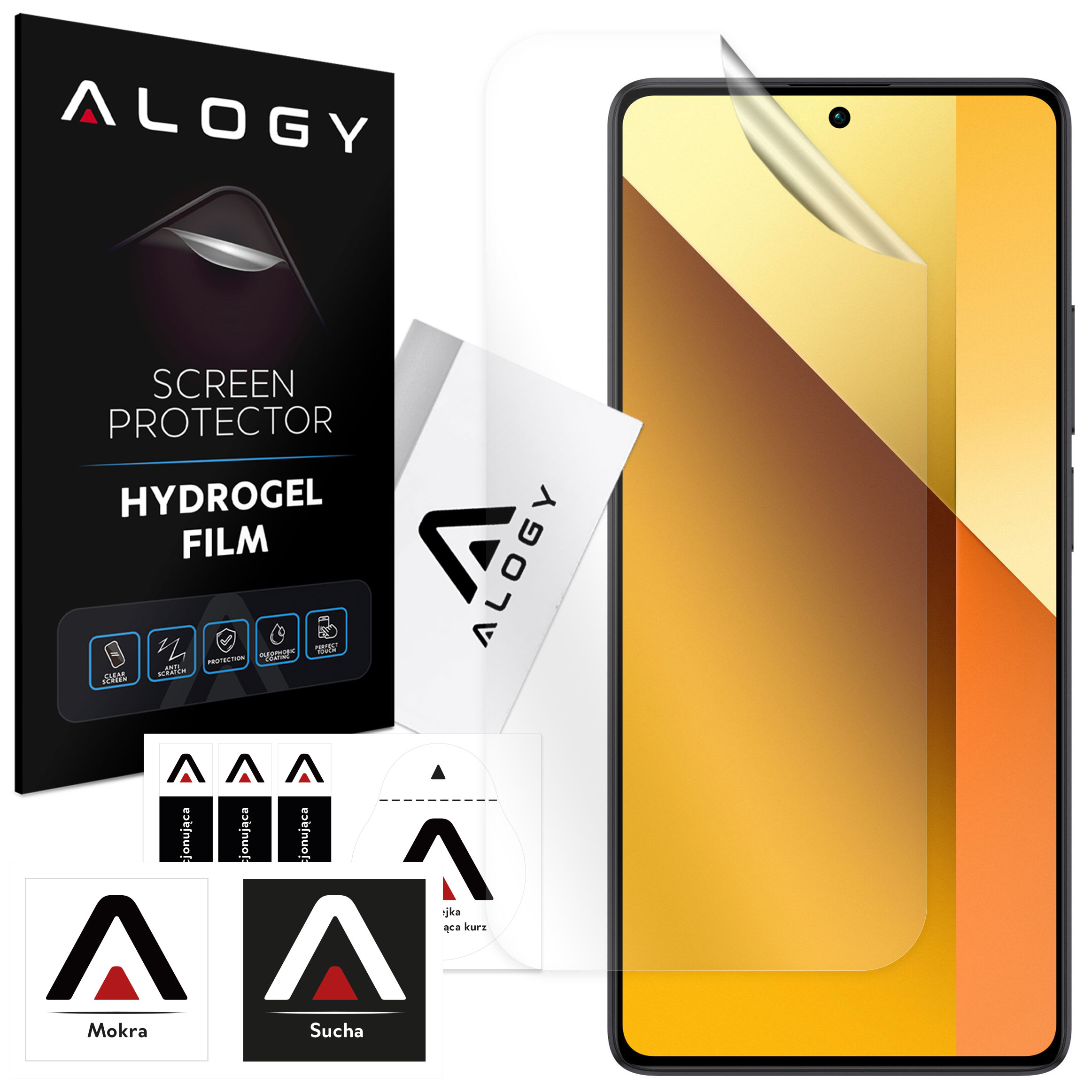 Hydrogel-Folie für Xiaomi Redmi Note 13/ Poco X6 Handy-Displayschutz Alogy Hydrogel-Folie