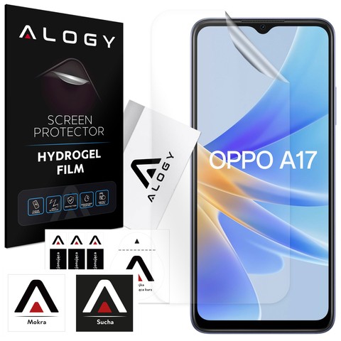 Hydrogelfolie für Oppo A17, schützender Telefonbildschirm, Alogy Hydrogelfolie