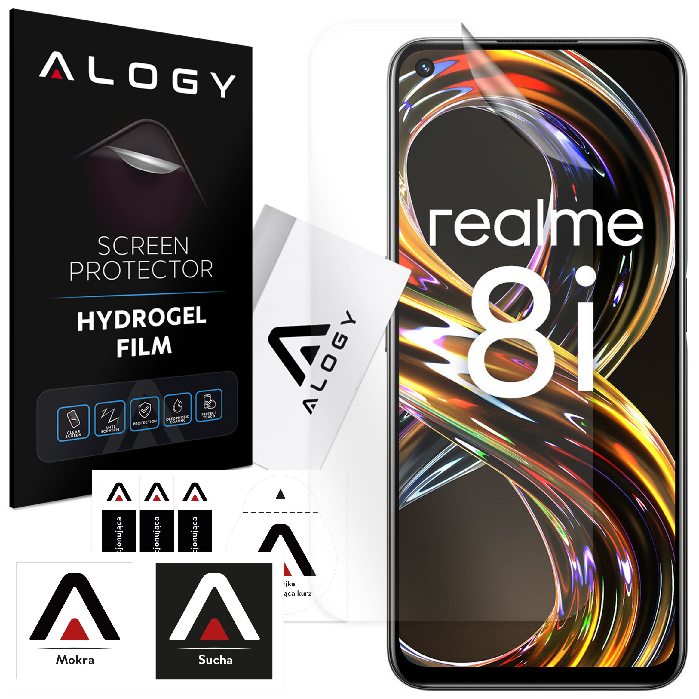 Hydrogelfolie für Realme 8i, schützender Telefonbildschirm, Alogy Hydrogelfolie