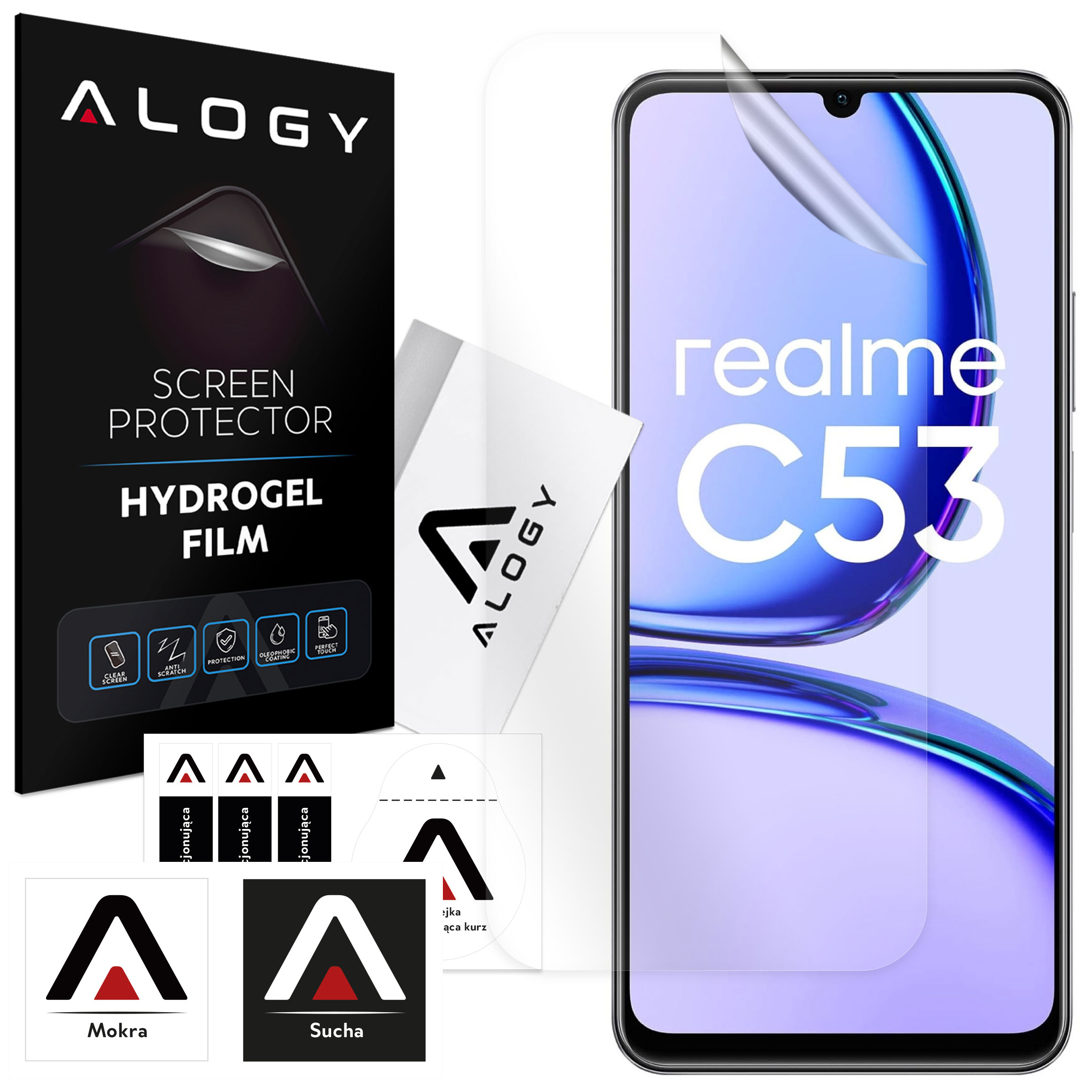 Hydrogelfolie für Realme C53 Handy-Displayschutz Alogy Hydrogelfolie