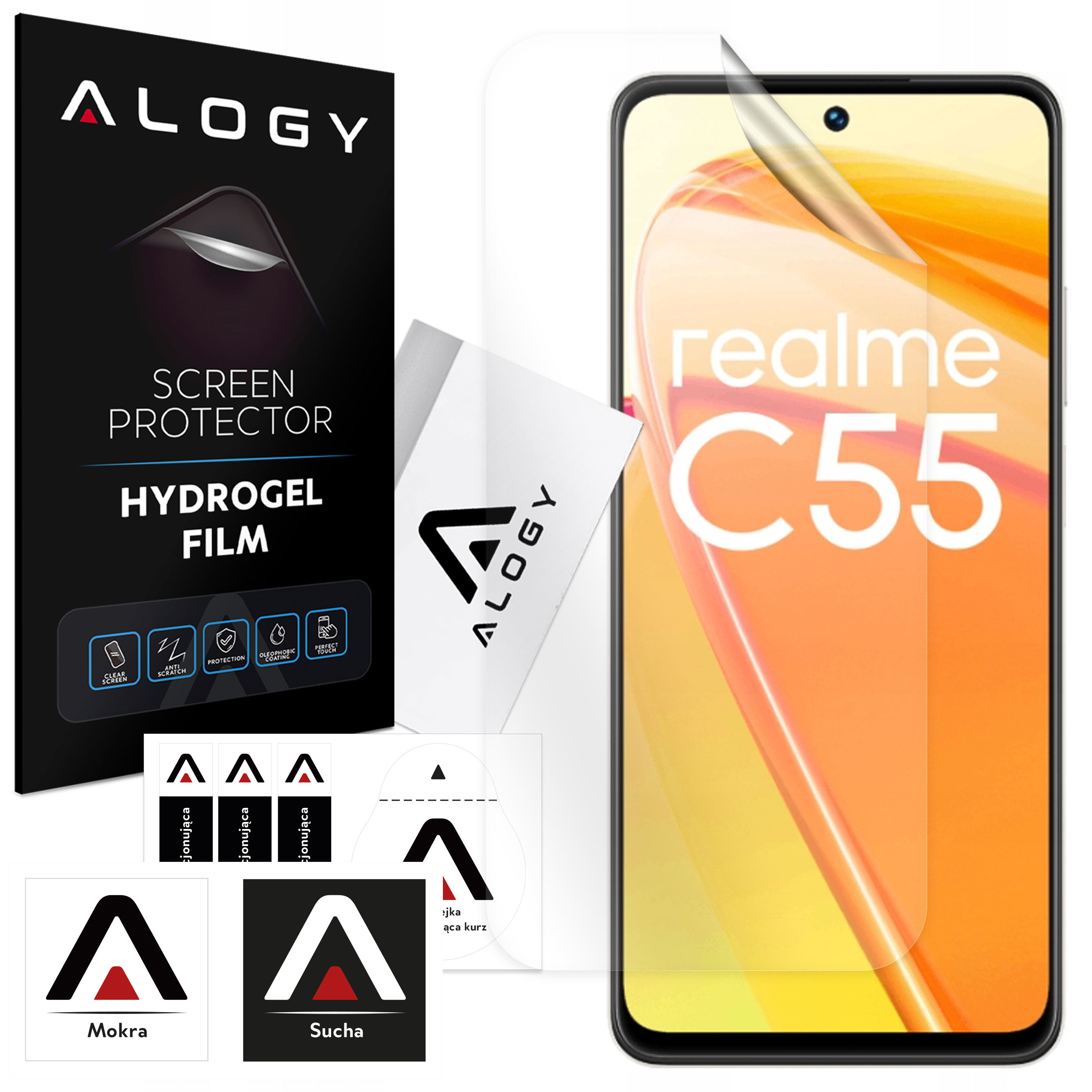Hydrogelfolie für Realme C55 Handy-Displayschutz Alogy Hydrogelfolie